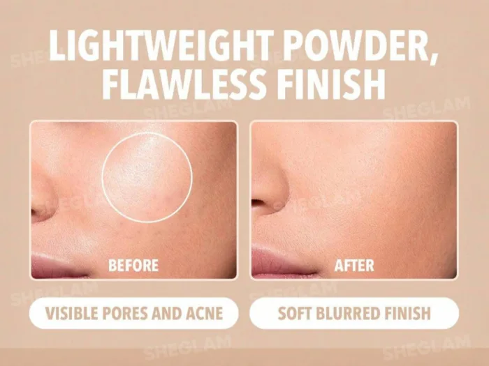 ⁦بودرة اساس شي جلام Sheglam سكين فوكس تغطية احترافية لبشرة مثالية ومخملية بلمسة واحدة⁩ - الصورة ⁦4⁩