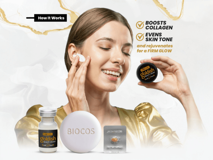 ⁦مجموعة بايوكوس جوديش الذهبية Biocos Goldish Beauty لإشراقة ملكية وبشرة لا تشوبها شائبة⁩ - الصورة ⁦5⁩